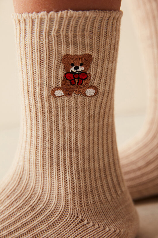 Warm Teddy Bear Soket Çorap - 2
