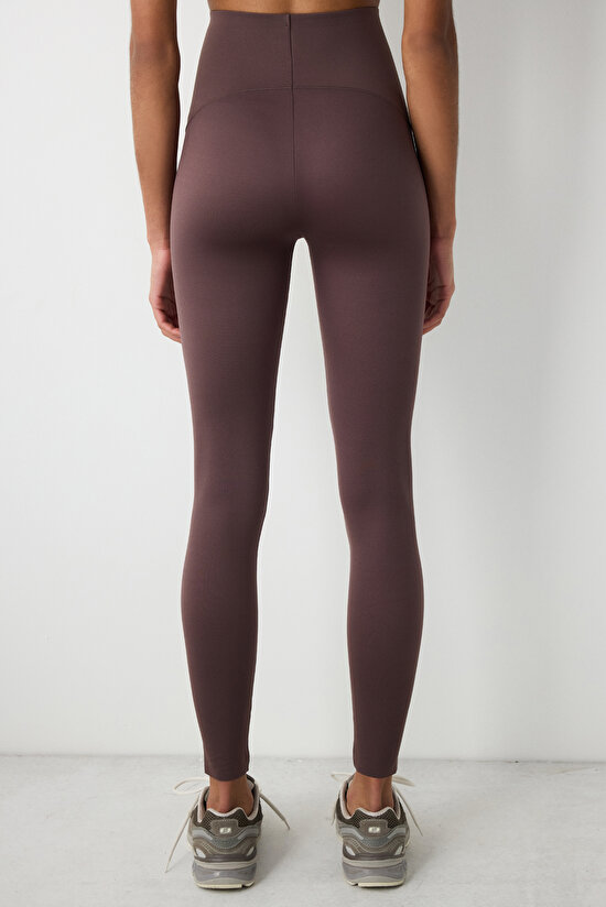 Koyu Kahverengi Ekstra Yüksek Bel Miracle Siluet Tayt - 3