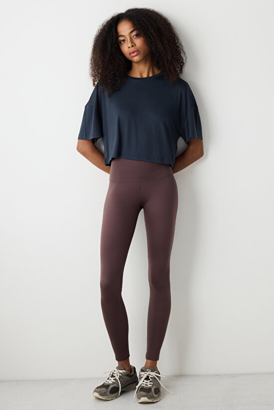 Koyu Kahverengi Ekstra Yüksek Bel Miracle Siluet Tayt - 4