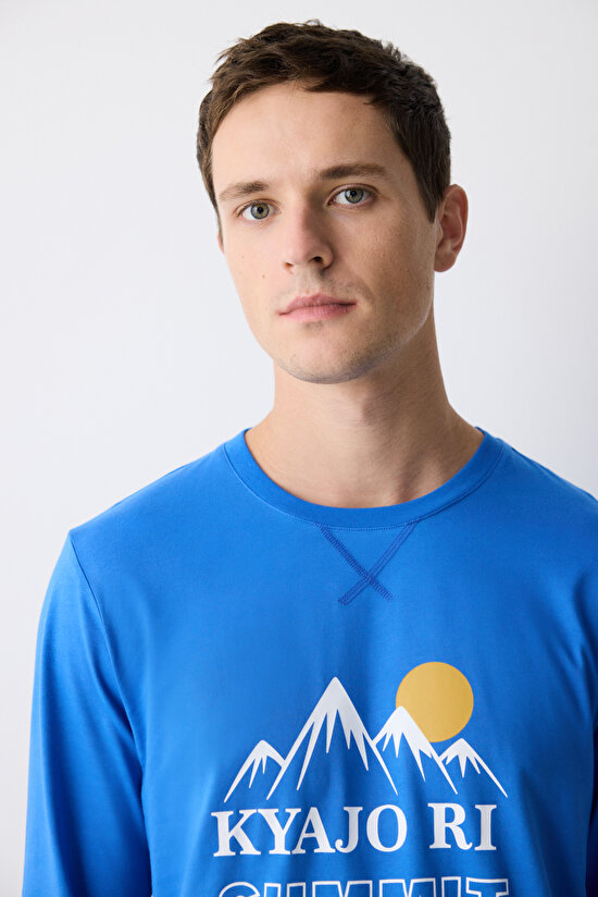 Mountain Çok Renkli Pantolon Pijama Takımı - 3