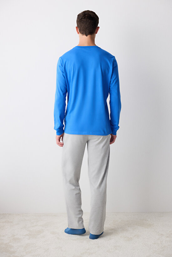 Mountain Çok Renkli Pantolon Pijama Takımı - 5