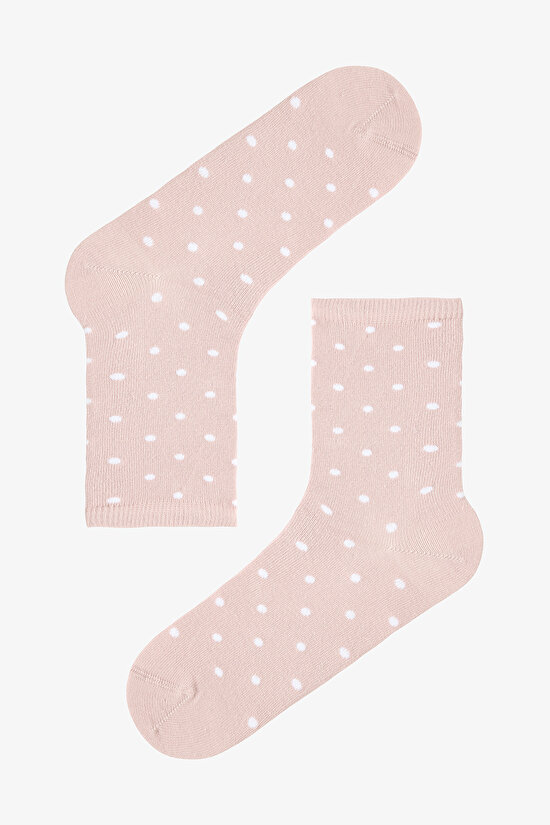 5 Çift Pamuklu Puantiye Desenli Soket Çorap - 2