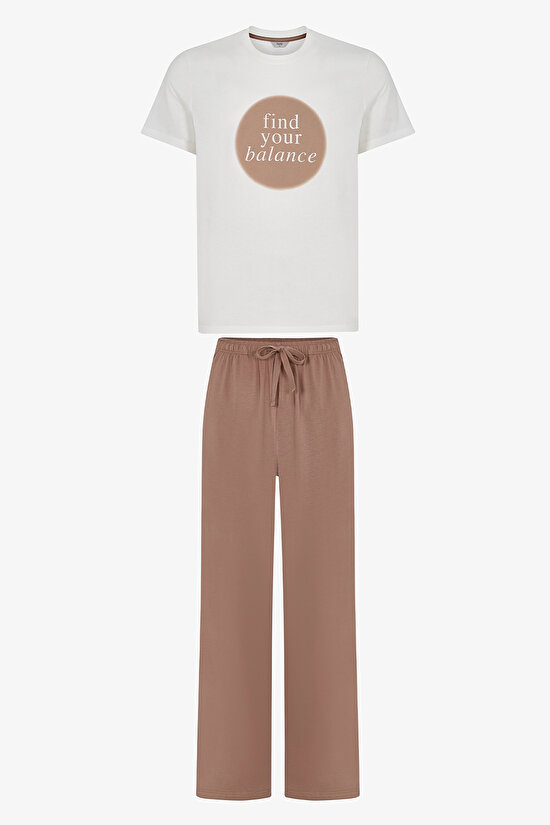 Erkek Renkli Sunset Calm Pijama Takımı - 1