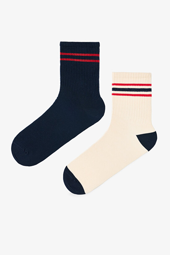 Çok Renkli Erkek Ski 2li Soket Çorap - 1
