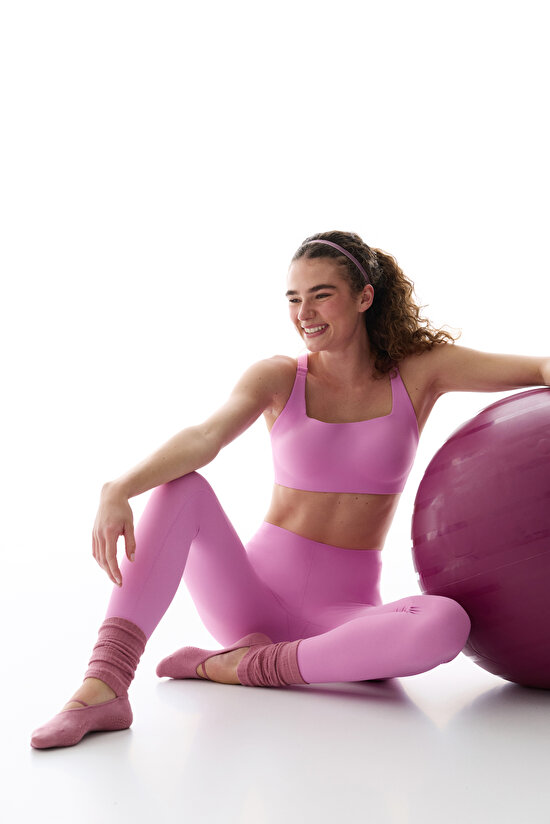Lilac Cross Back Fixed Padding Sports Bra