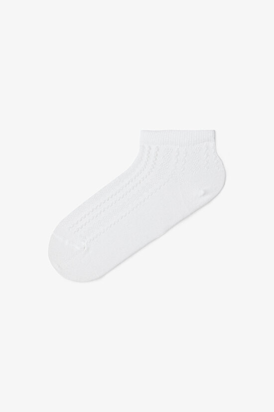 5 Çift Pamuklu Kendinden Jakar Desenli Patik Çorap - 5