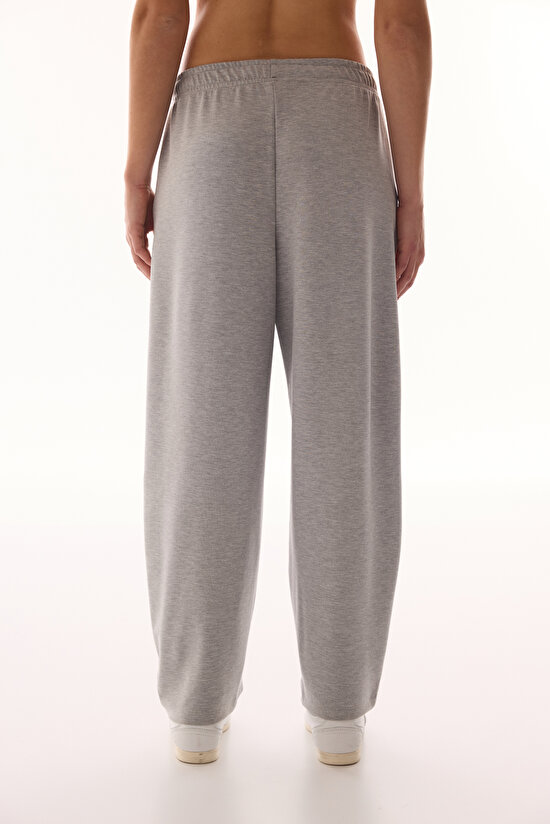 Gray Melange Modal Balloon Shaping Sweatpants - 3