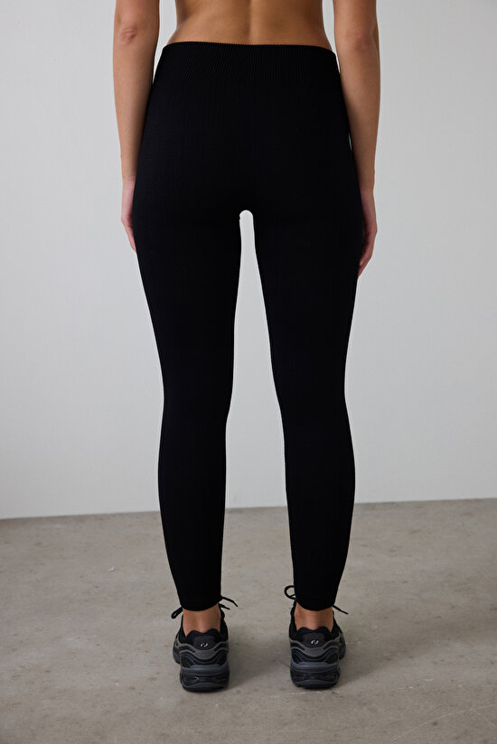 Black Seamless Warm High Waist Leggings - 6