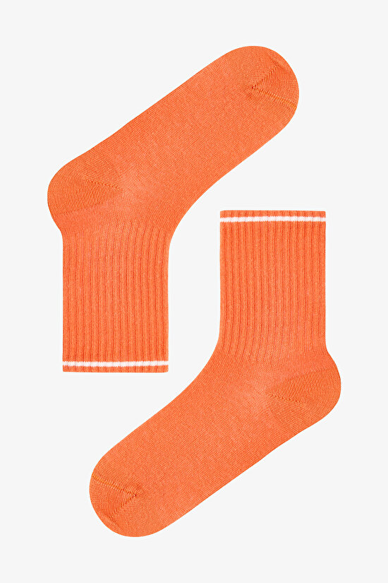 Renkli Erkek Çocuk Energic Orange 4'lü Tenis Soket Çorap - 5