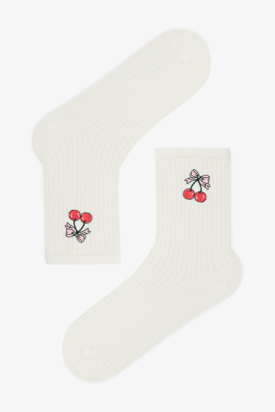 Bowtie Cherry 2'li Soket Çorap - 3