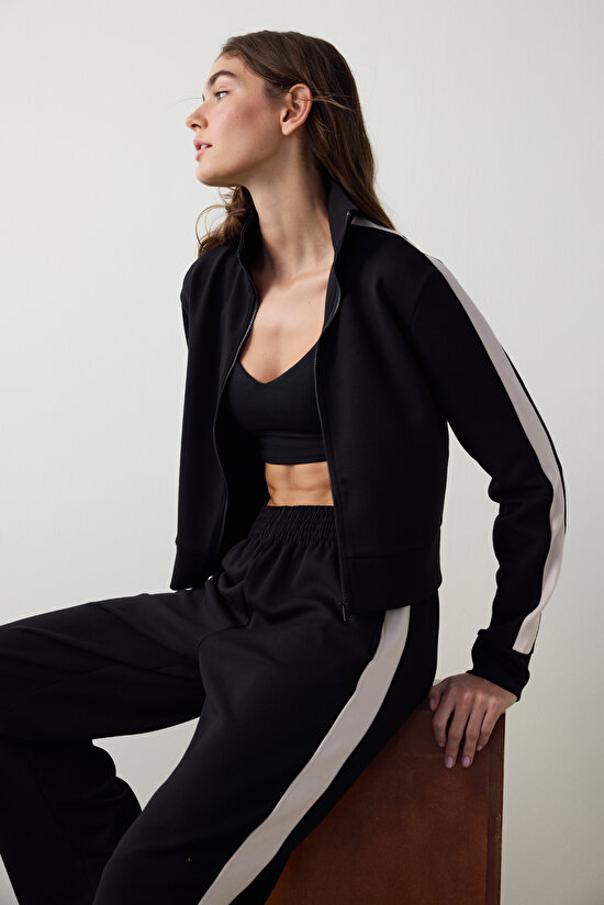 Siyah Silky Feel Spor Pantolon - 8