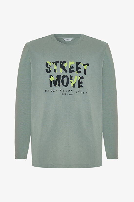 Move Erkek Slogan Baskılı Uzun Kollu Pamuklu Pijama Takımı - 5