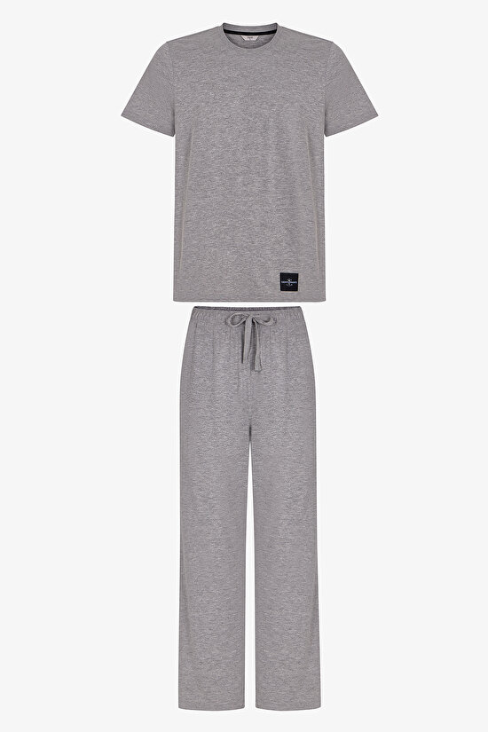 Grey Cloud Men's Pajama Set with Pants - 1