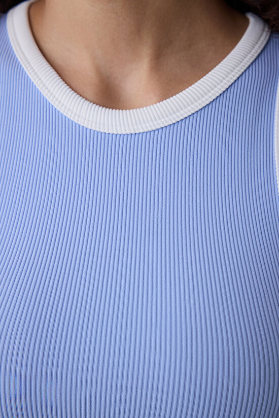 Açık Mavi Dikişsiz Seamless Üst - 5