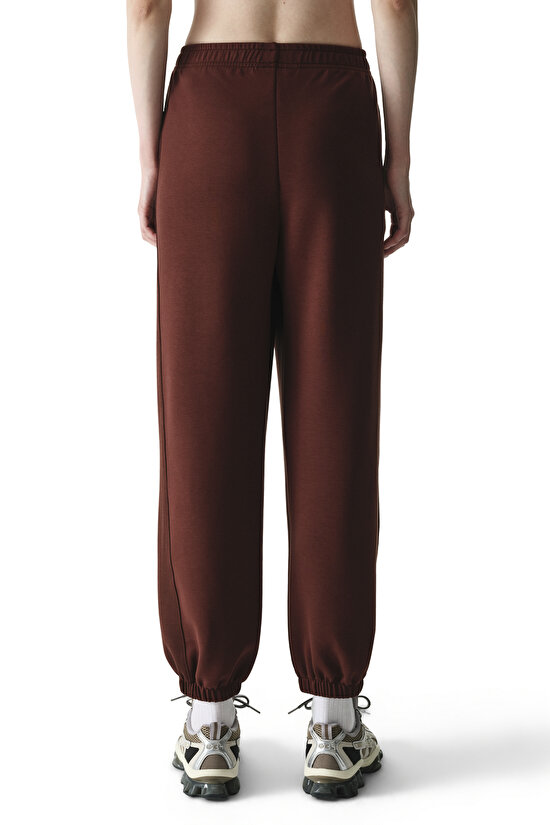 Kahverengi Silky Feel Contrast Jogger Pantolon - 3