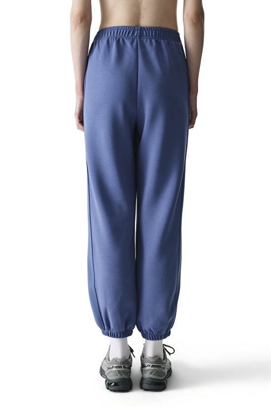 Koyu Mavi Silky Feel Contrast Jogger Pantolon - 3