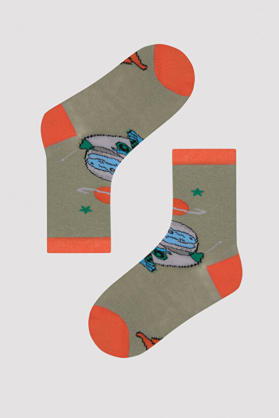 Erkek Çocuk Space 3 lü Çok Renkli Soket Çorap - 2