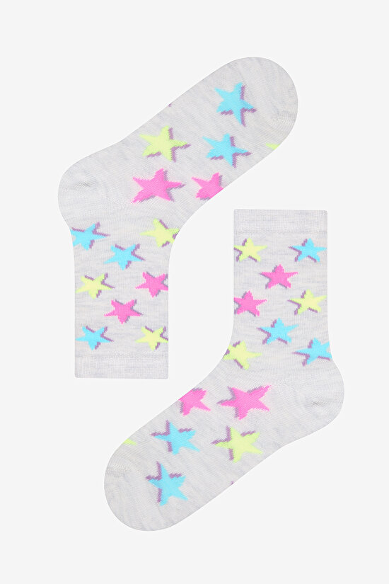 Kız Çocuk Best Star 4lü Çok Renkli Soket Çorap - 3