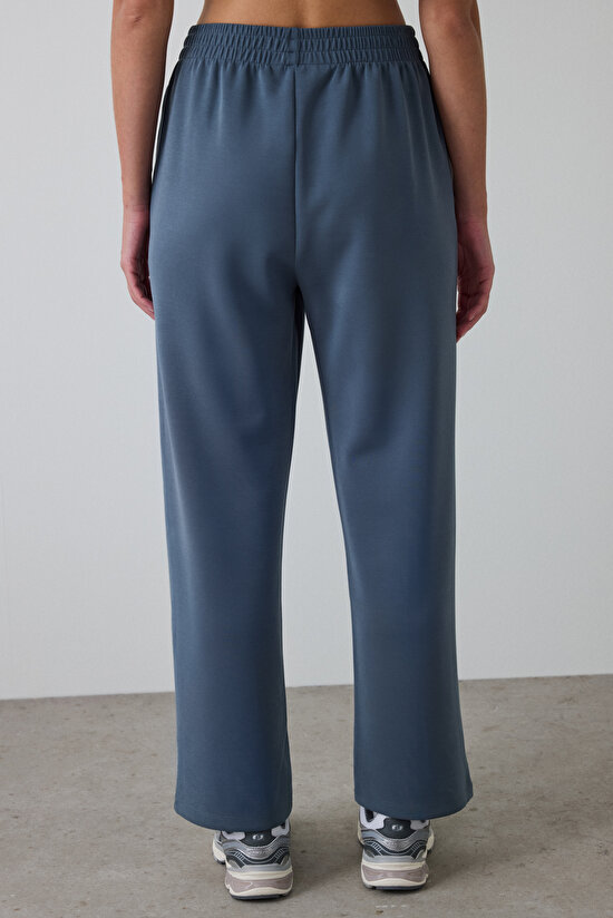 Dark Grey High Waist Elastic Straight Leg Modal Trousers Dark Grey High Waist Elastic Straight Leg Modal Trousers - 5