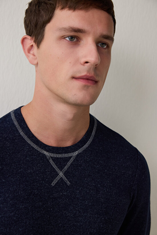 Lacivert Erkek Basic Uzun Kollu Pijama Takımı - 4