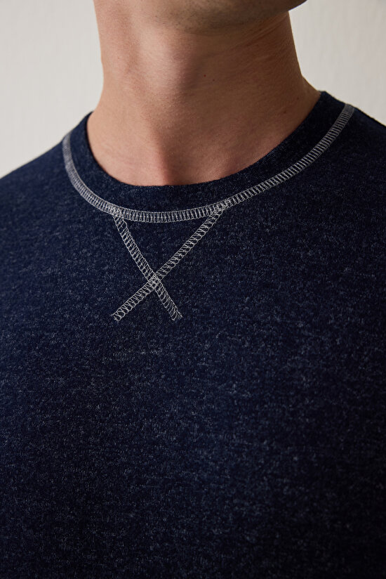 Lacivert Erkek Basic Uzun Kollu Pijama Takımı - 5