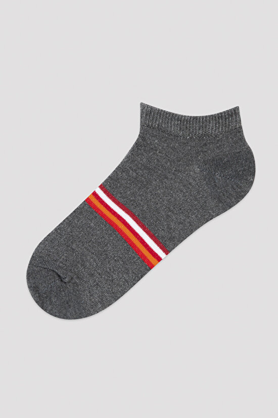 Erkek Çocuk Parlak Şeritli 4lü Patik Çorap - 4