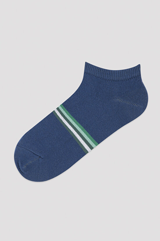 Erkek Çocuk Parlak Şeritli 4lü Patik Çorap - 5