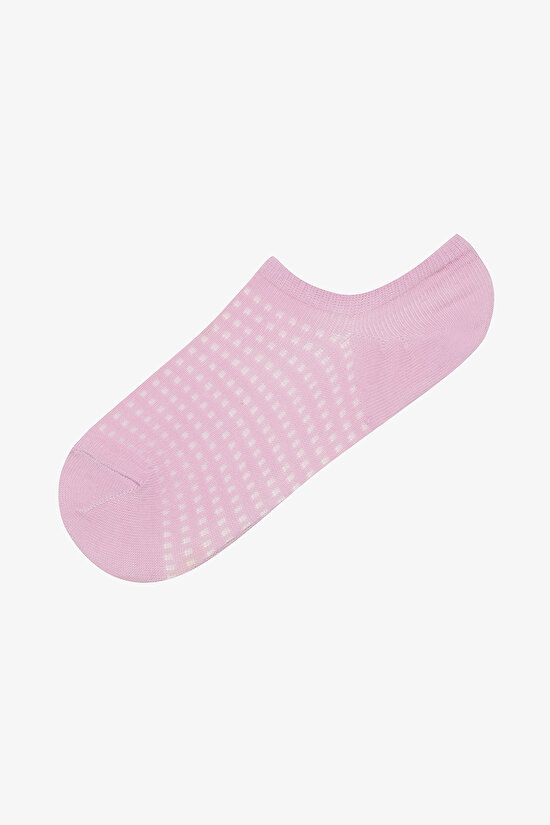 3 Çift Pamuklu Dama Çiçek Desenli Sneaker Çorap - 3