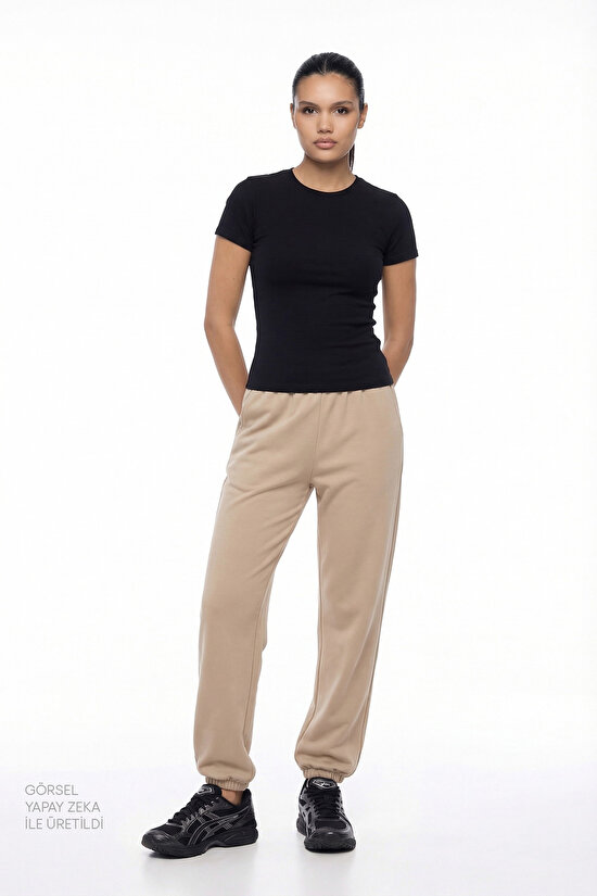 Black Crew Neck Crop T-Shirt - 4