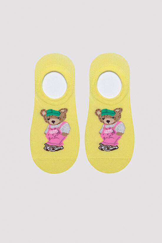 Bear Pembe-Sarı 3lü Sneaker Çorabı - 4