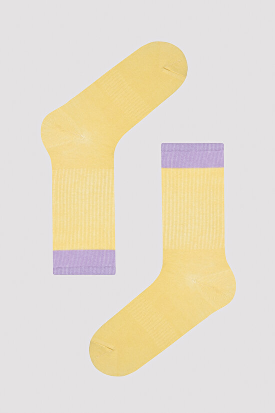 Colored Block Çok Renkli 3lü Soket Çorap - 3