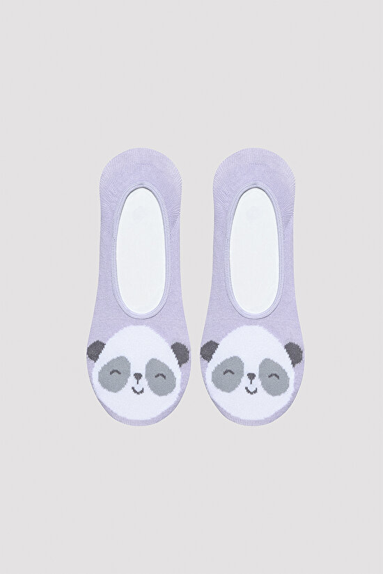 Lovely Panda Lila 2li Babet Çorabı - 3