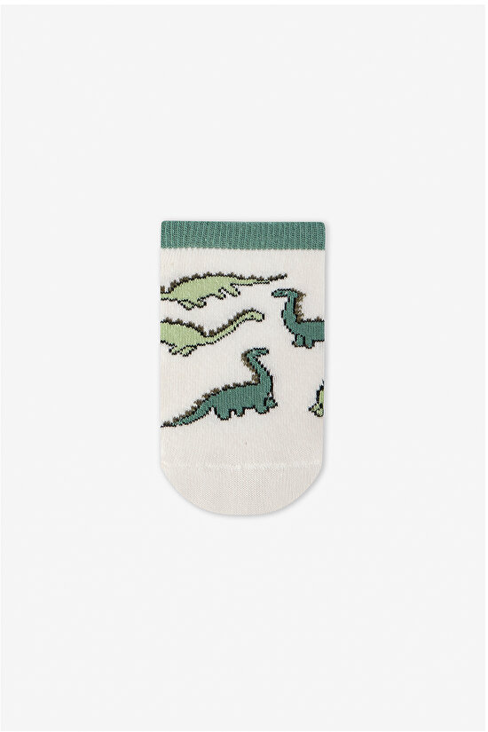Renkli Erkek Çocuk Sleepasaurus 3'lü Patik Çorap - 3