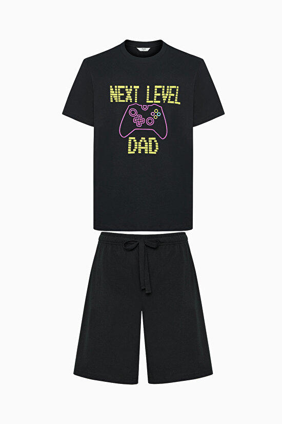 Gamer Dad Çok Renkli Şortu Pijama Takımı - 1