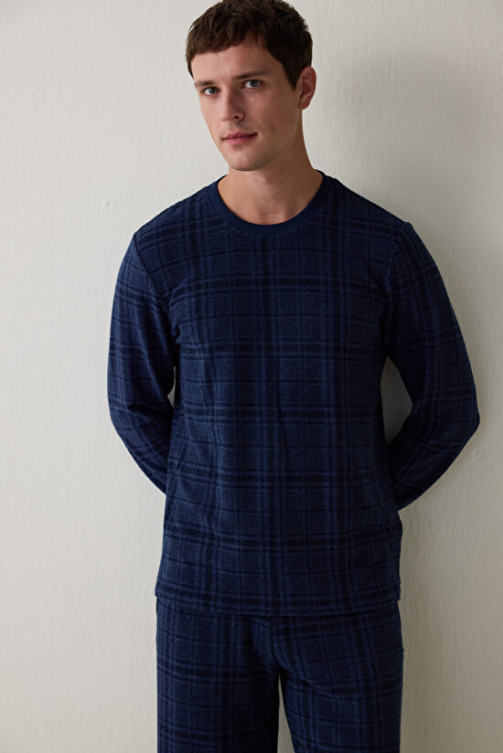 Erkek Ekoseli Oversize Pamuklu Pijama Takımı - 3