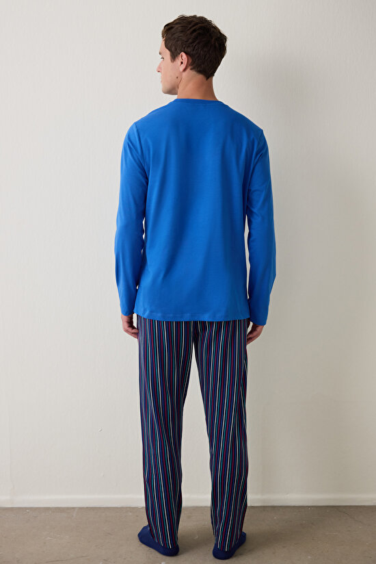 Erkek Mood Slogan Baskılı Bisiklet Yaka Pamuklu Pijama Takımı Erkek Mood Slogan Baskılı Bisiklet Yaka Pamuklu Pijama Takımı - 7