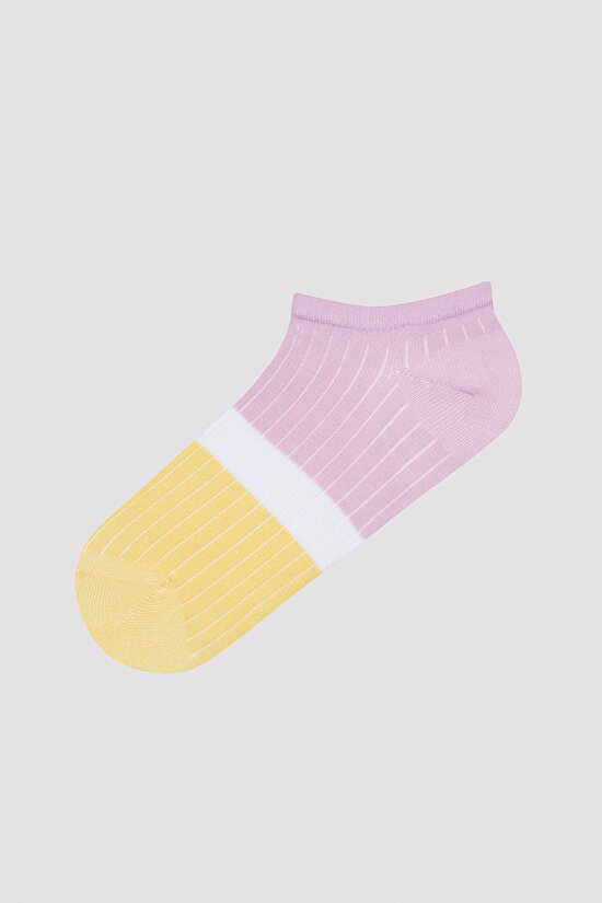 Color Block 3lü Soket Çorap - 3