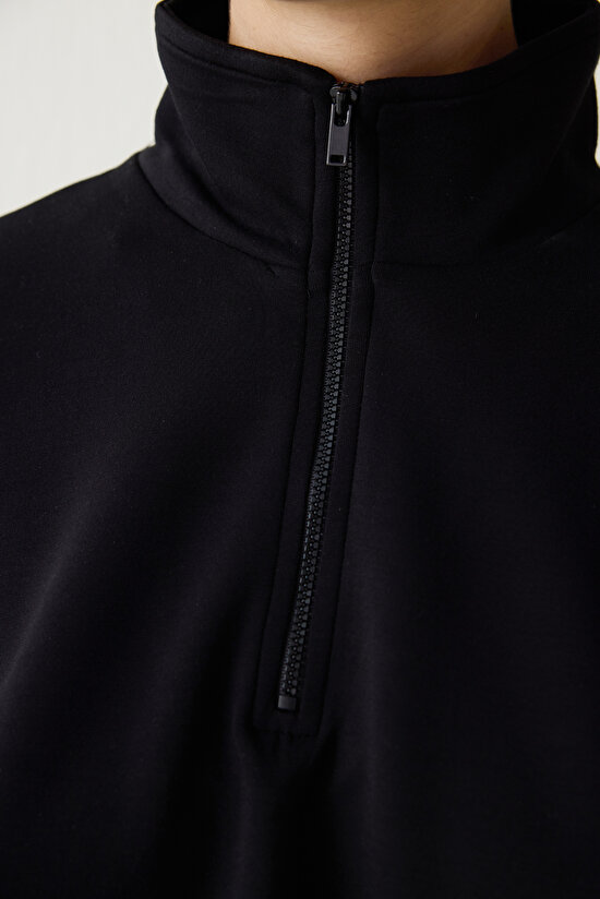 Black Turtleneck Modal Long Sleeve Top - 5