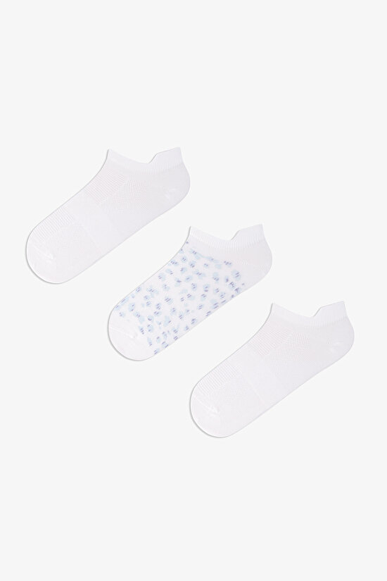 3 Çift Burun Dikişsiz Spor Microfiber Leopar Desenli Çekçekli Patik Çorap - 1
