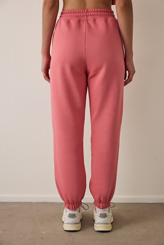 Desert Rose Oversize Mid Waist Double Stitched Jogger Sweatpants - 3