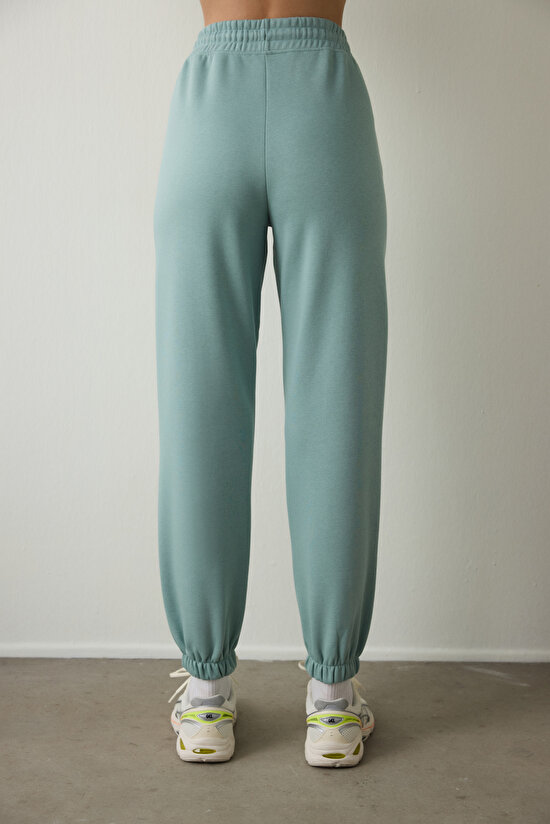 Mint Double Stitched Oversize Jogger Sweatpants - 3