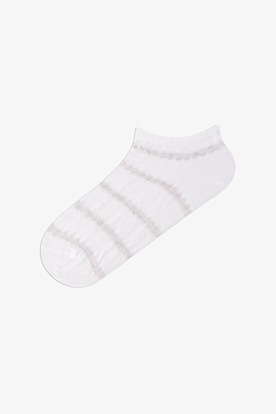 5 Pairs Seamless Toe Cotton Colorful Self-Patterned Footie Socks - 2