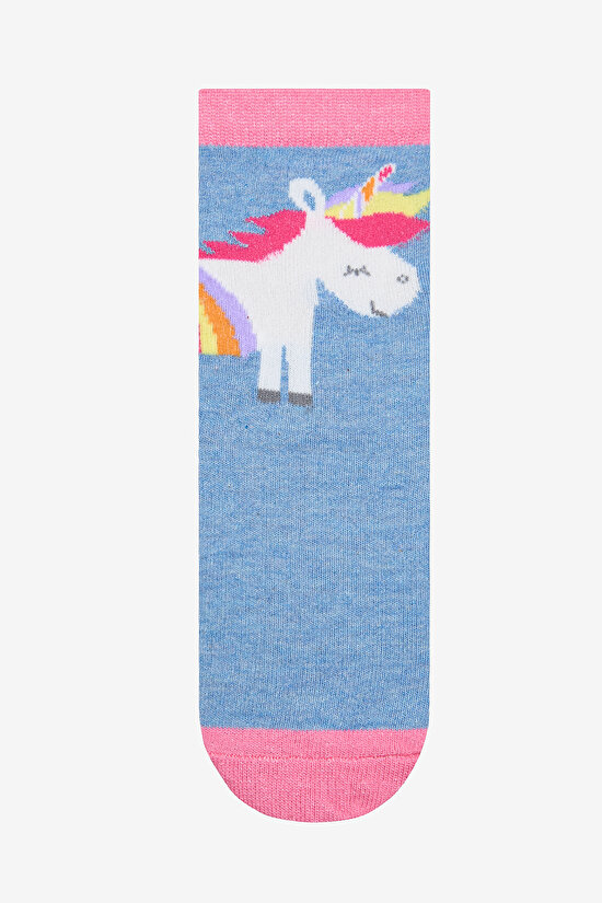 Kız Çocuk Pinky Unicorn 4lü Soket Çorap - 4