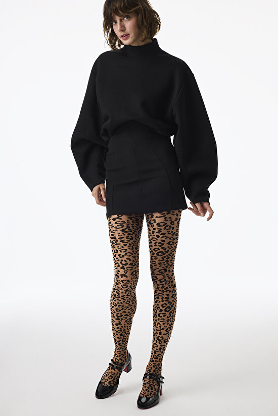 Caramel Savage Leopard Tights - 2