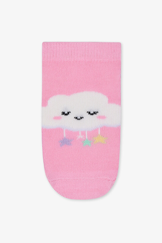 Kız Çocuk Cloud Çok Renkli 4lü Patik Çorap - 5