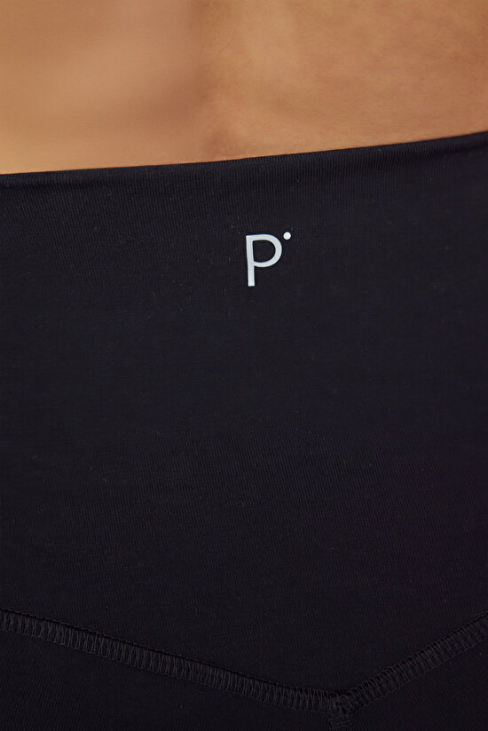 Black Cotton Modal Blend High Waist Leggings - 4