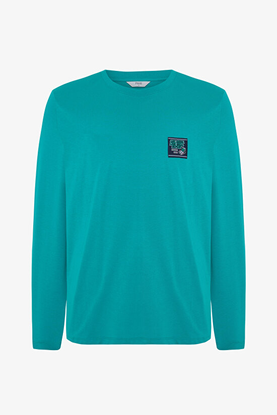 Erkek Super Slogan Baskılı Bisiklet Yaka Pamuklu Pijama Takımı - 8