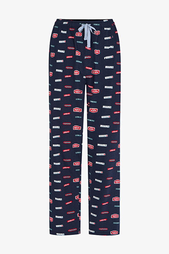Erkek Aurora Station Geometrik Desenli Pantolon Uzun Kollu Pijama Takımı - 3