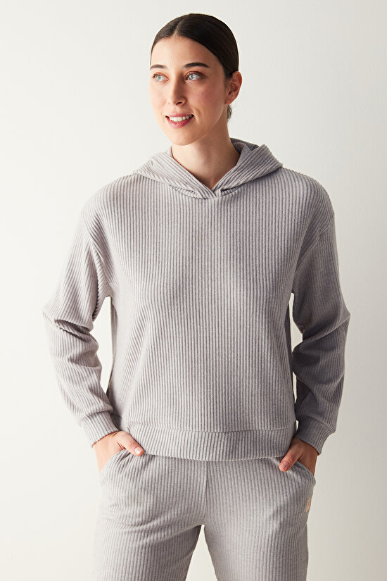 Ribbed Soft Sweatshirt - 1