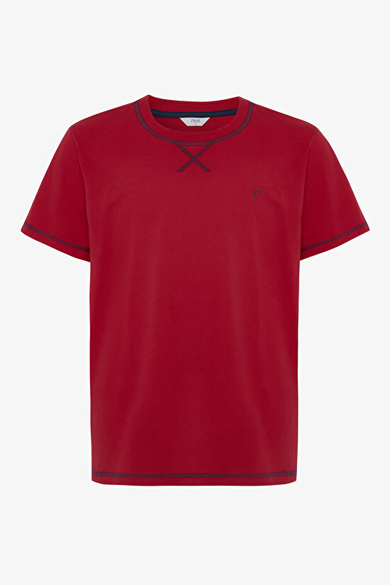 Flame Red Red Star Man Crew Neck Shorts Pajama Set - 9